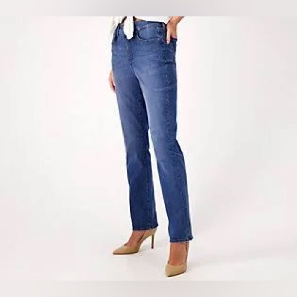 NYDJ Curve Shaper Marilyn Straight Jeans NEW in packaging Size 12 Color Heavenly - Picture 4 of 5